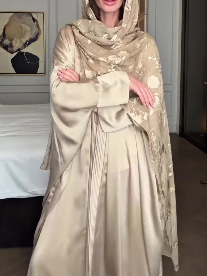 Beige Floral Jacquard Kimono Cardigan 4