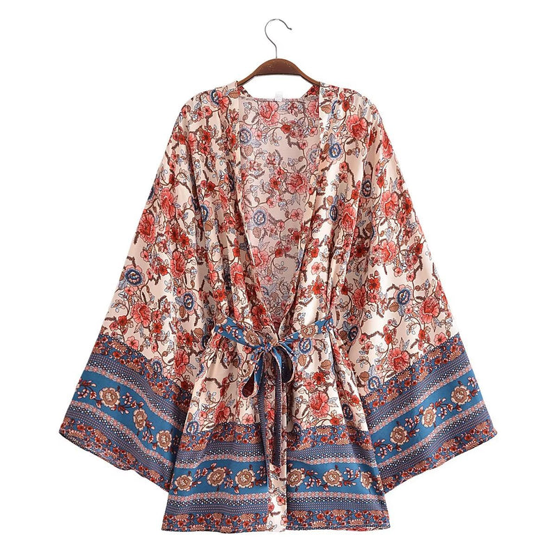 Sage Floral Paisley Boho Kimono 6