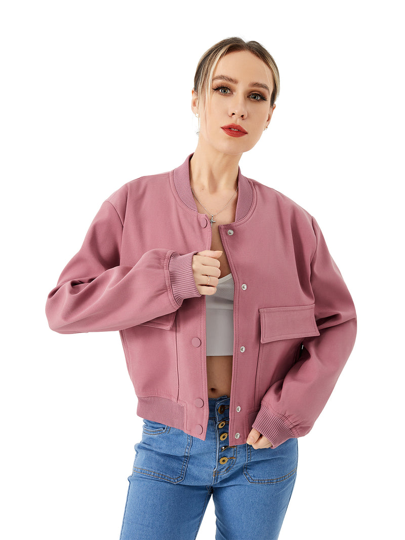 Wren Khaki Bomber Jacket — Pink