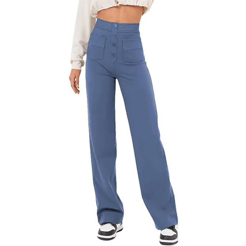 Zadie High Waist Wide Leg Pants — Blue