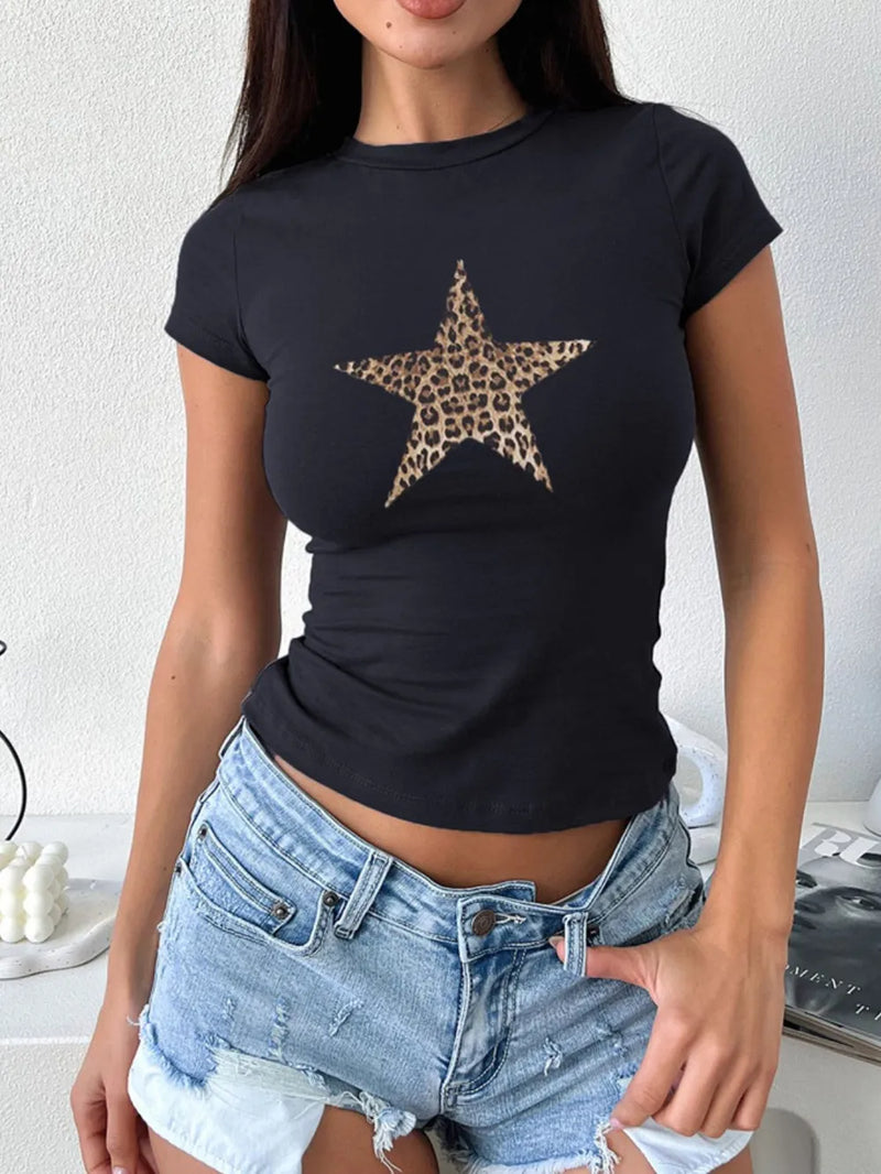 Devine Star Round Neck Short Sleeve T-Shirt 1