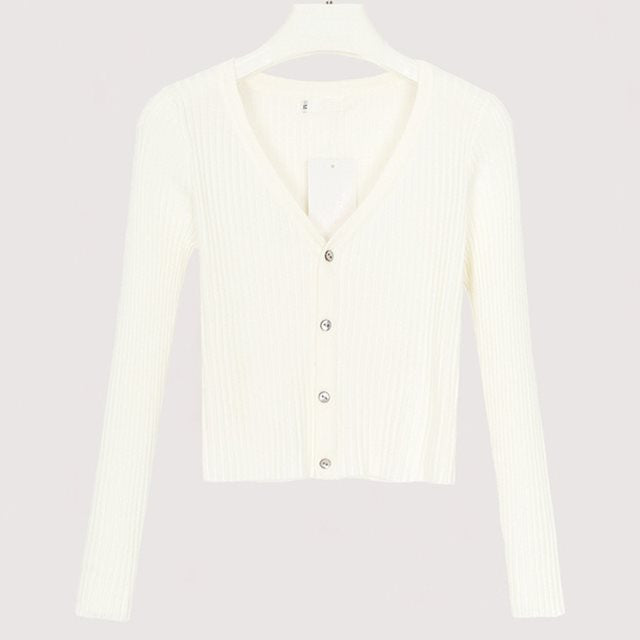 Vera Slim Knit Cardigan — Beige