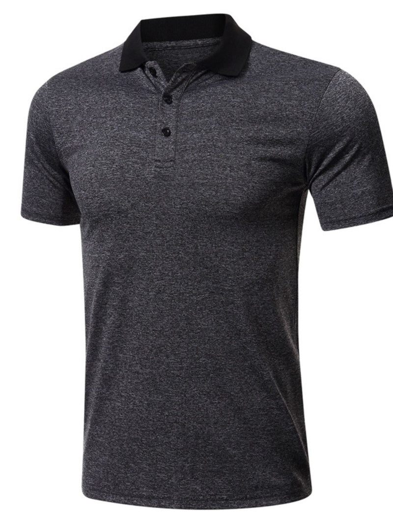 Men's Classic Heathered Polo Shirt With Contrast Collar 3
