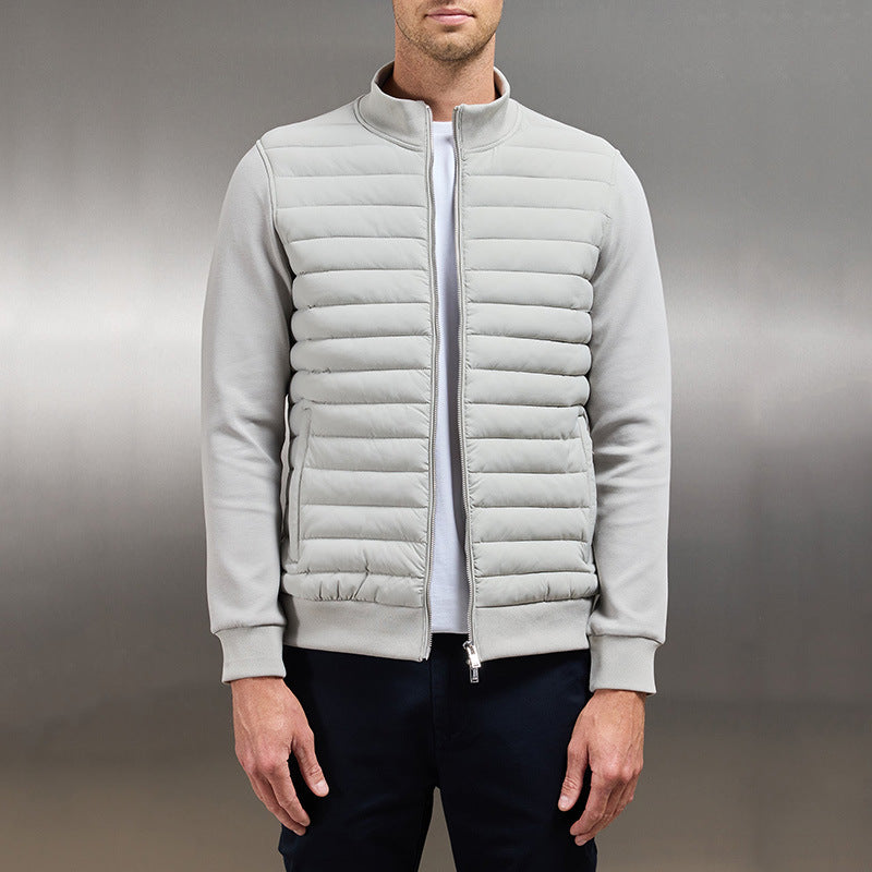 Corin Lightweight Stand-Collar Jacket in Light Gray