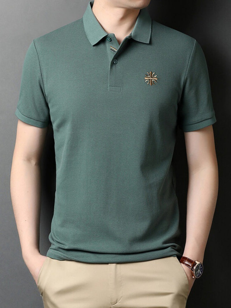 Men's Plus Size Embroidered Slim Fit Polo Shirt 5