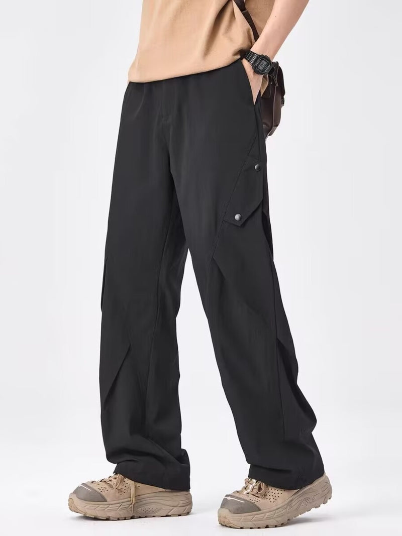 Men's Plus Size Loose Fit Cargo Pants Black