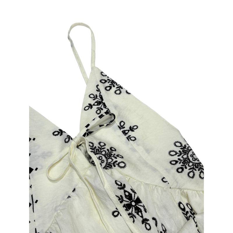 Embroidered Medallion Slip Maxi