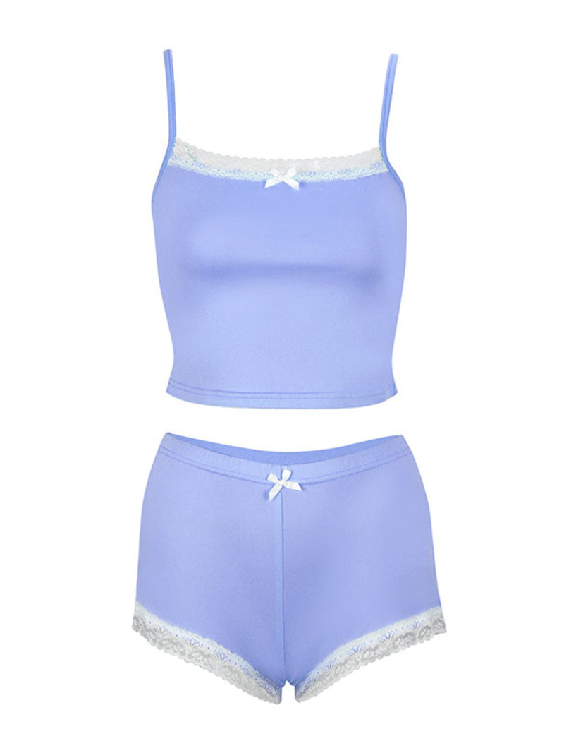 Lace Trimmed Cami and Shorts Set 4