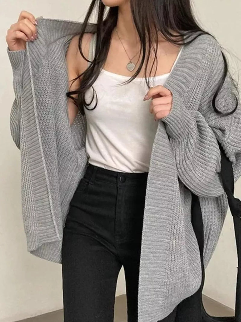 Open Front Oversized Knit Cardigan 4