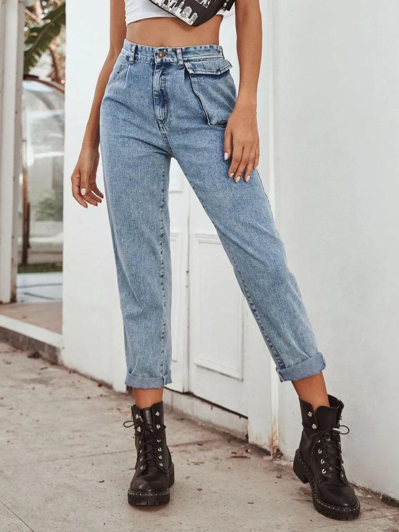 High Waist Straight Leg Jeans 5