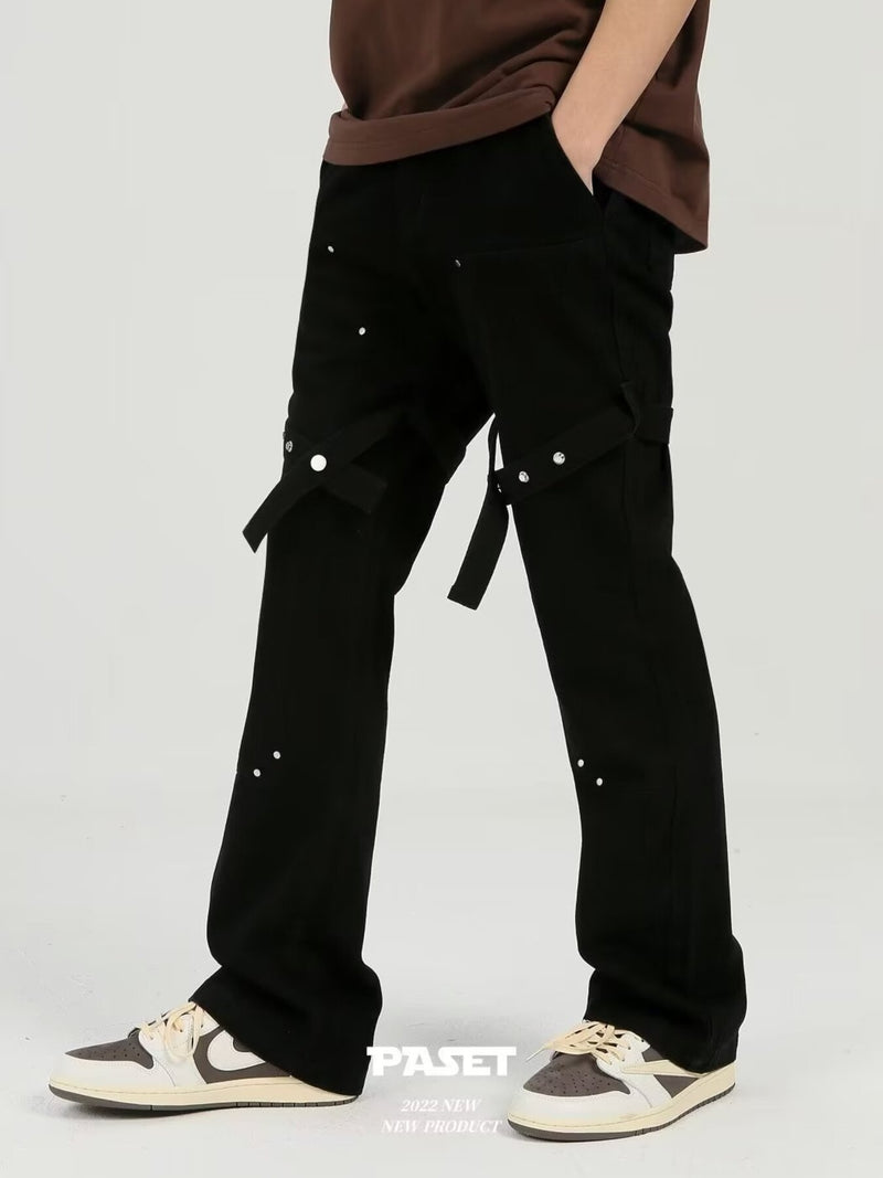 Men's Plus Size Studded Cargo Jeans 2
