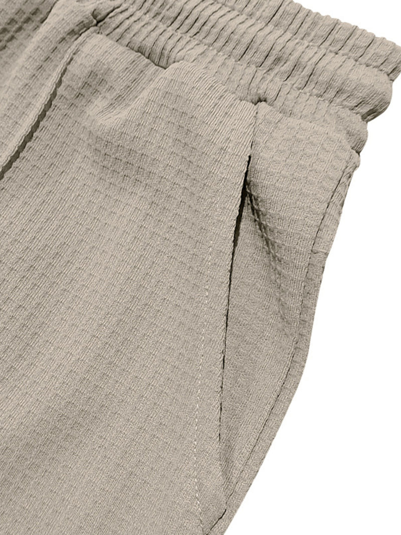Men's Full Size Textured Drawstring Casual Pants Plus Size 12