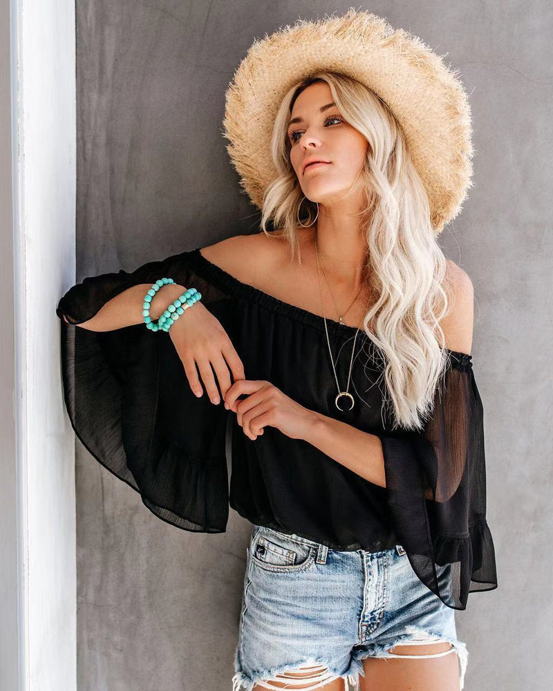 Liv Off-Shoulder Bell-Sleeve Blouse 3