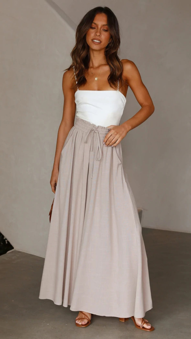 Noa Lounge Wide Leg Pants — Apricot