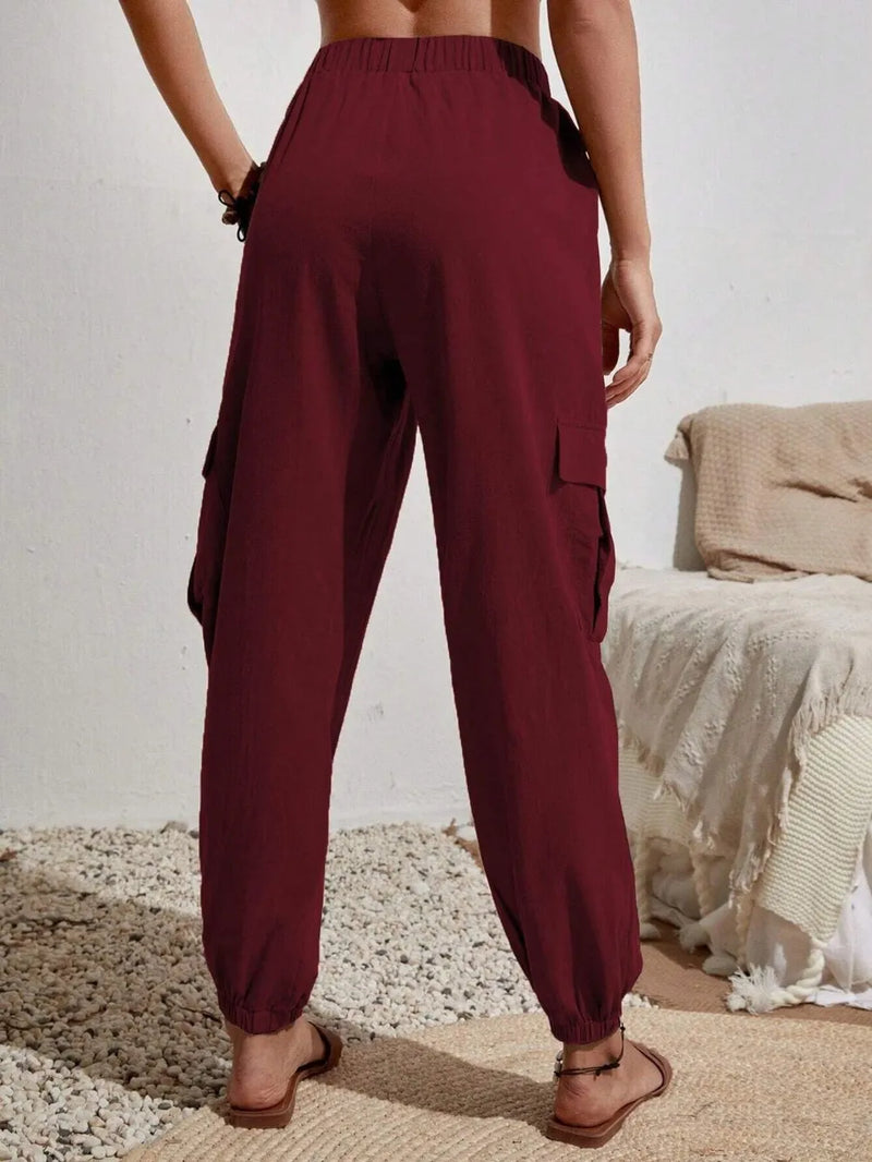 Drawstring Joggers with Cargo Pockets 2