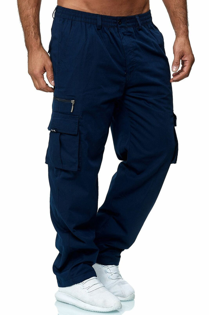 Kieran Multi-Pocket Cargo Pants — Navy blue