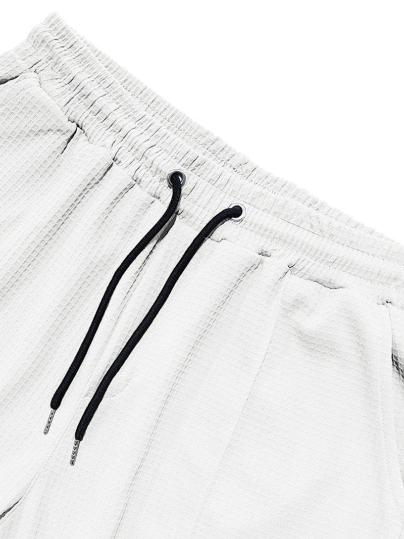 Men's Full Size Textured Drawstring Casual Pants Plus Size 4
