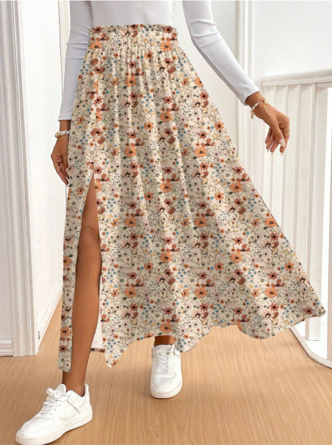 Meadow Ditsy Floral Slit Skirt 6