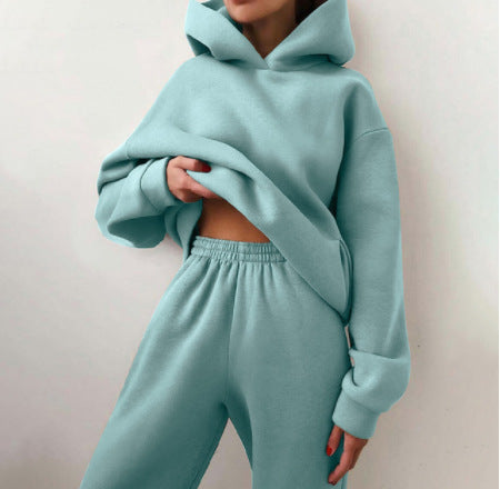 Mira Hooded Lounge Set — Light green