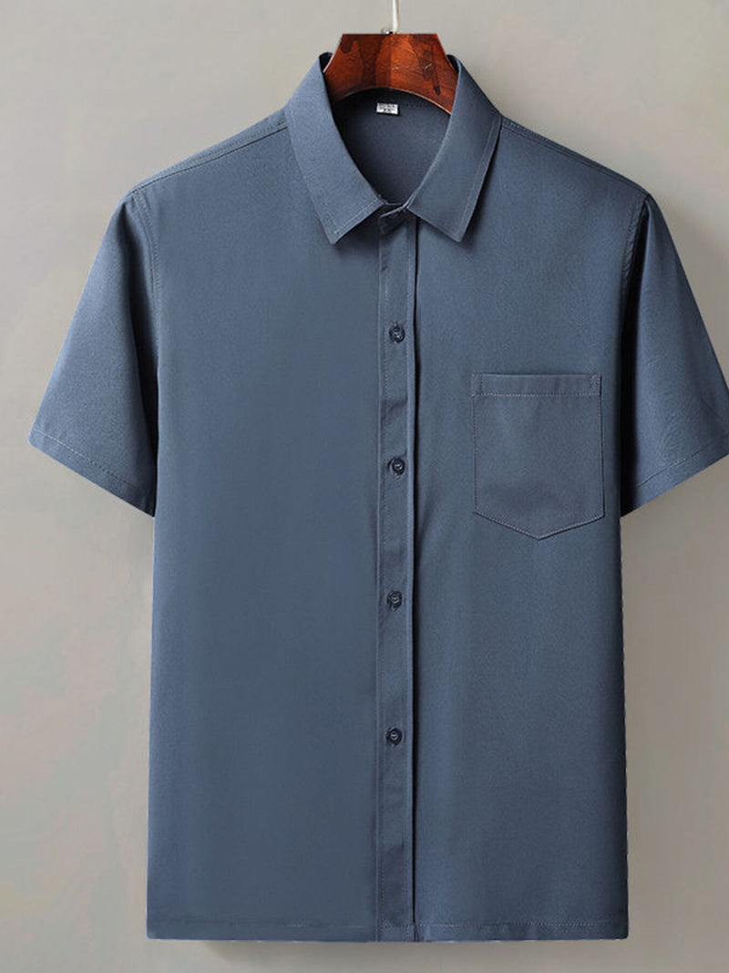 Men's Full Size Button Up Short Sleeve Shirt Plus Size 6