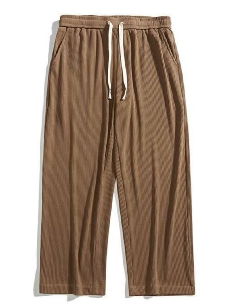 Men's Plus Size Casual Drawstring Wide Leg Pants 5