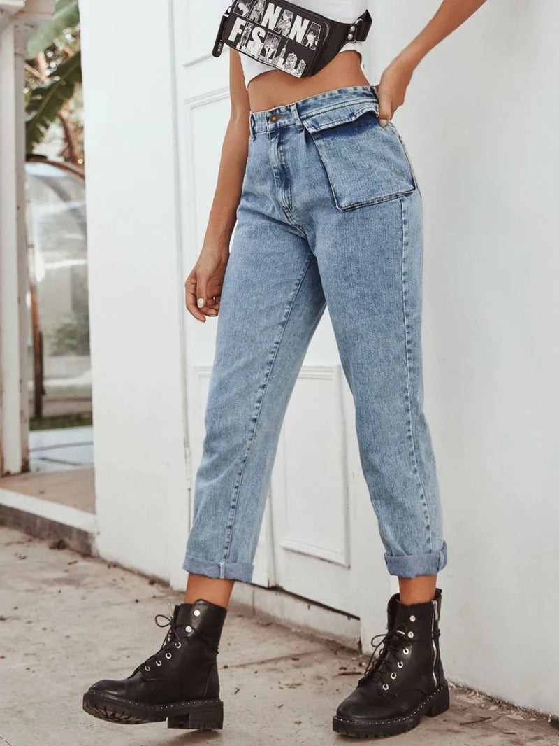 High Waist Straight Leg Jeans 4
