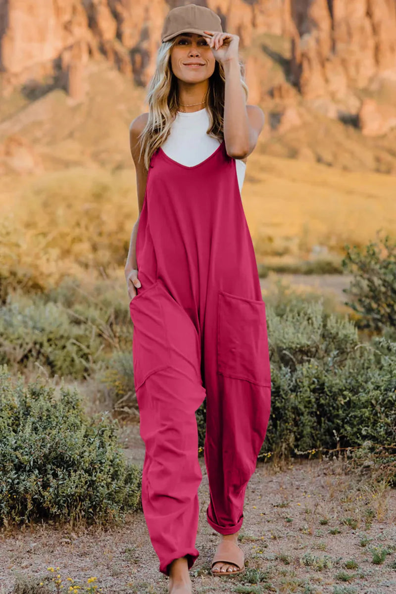 Double Take Full Size V-Neck Sleeveless Jumpsuit with Pockets 3