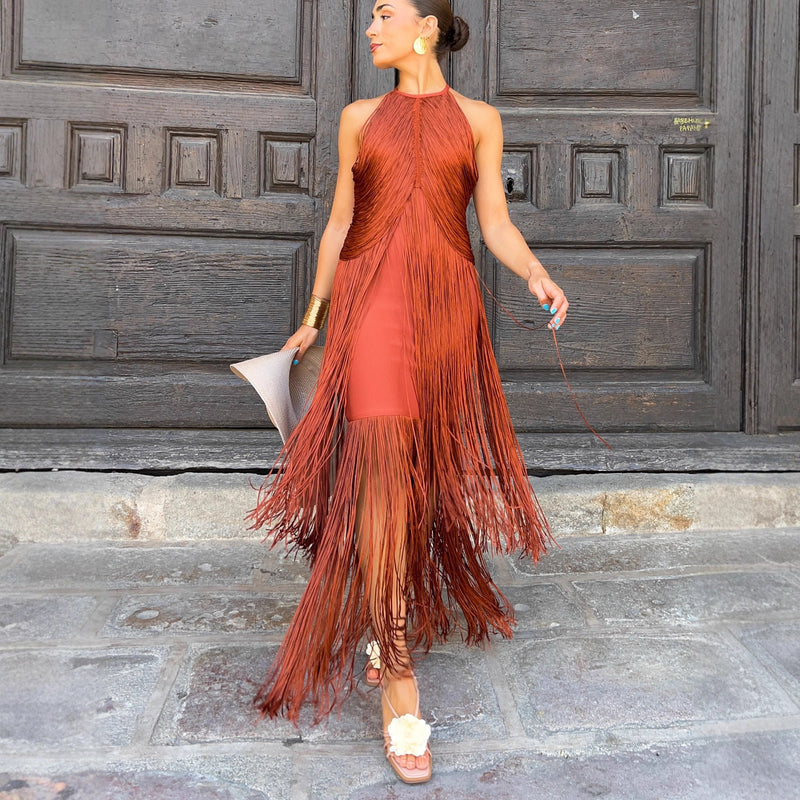 Seraphine Tassel Halter Gown 2
