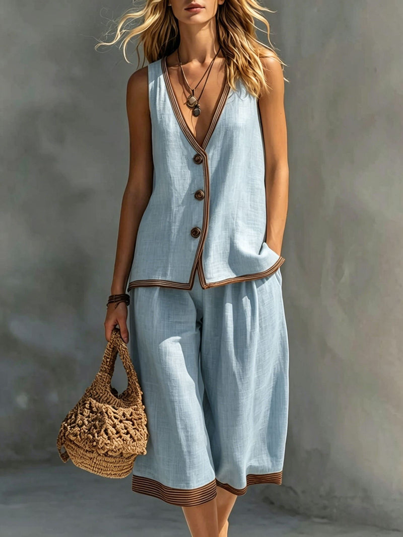 Brisa Knit Vest & Shorts Two-Piece Set