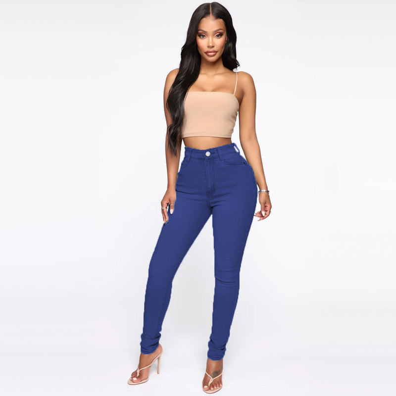 Harper High-Waist Pocket Jeans — Dark Blue