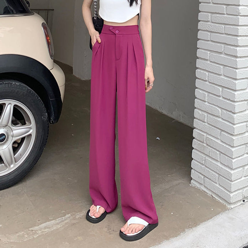 Clara Drape Wide Leg Pants — Dragon fruit