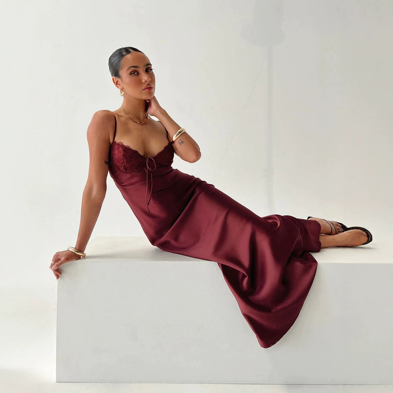 Noémie Satin Slip Dress 7