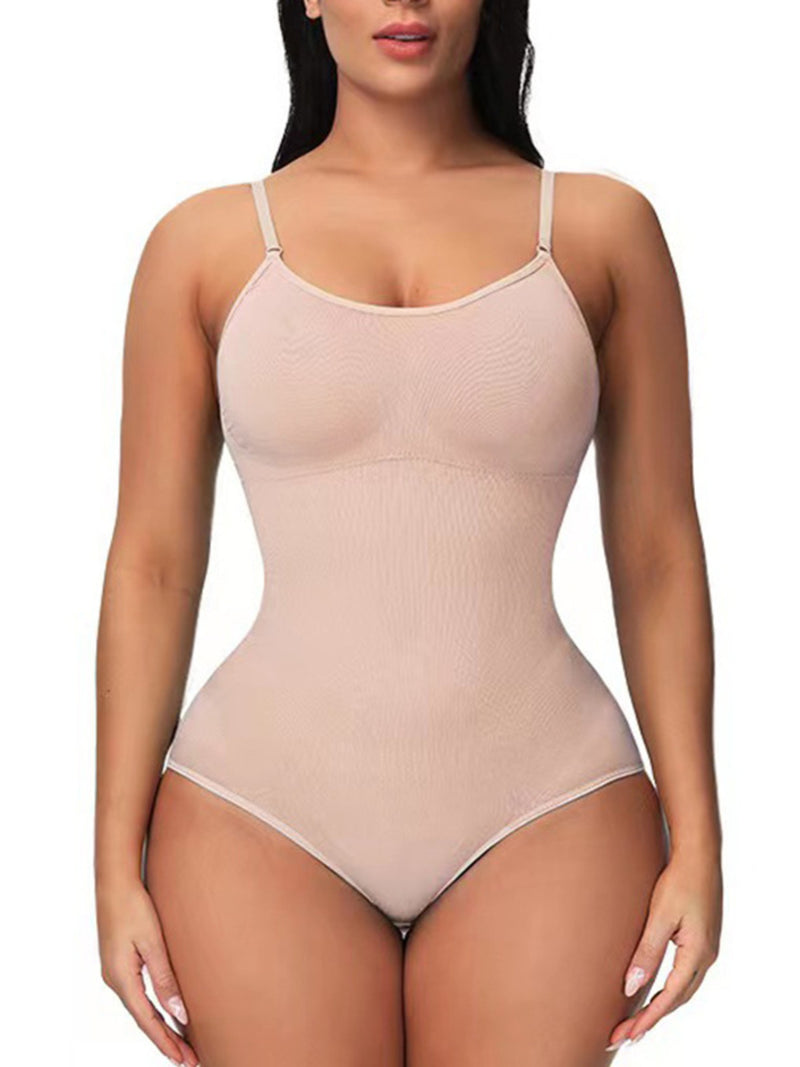 Full Size Seamless Scoop Neck Shaping Bodysuit Plus Size | Hazel & June Eggshell