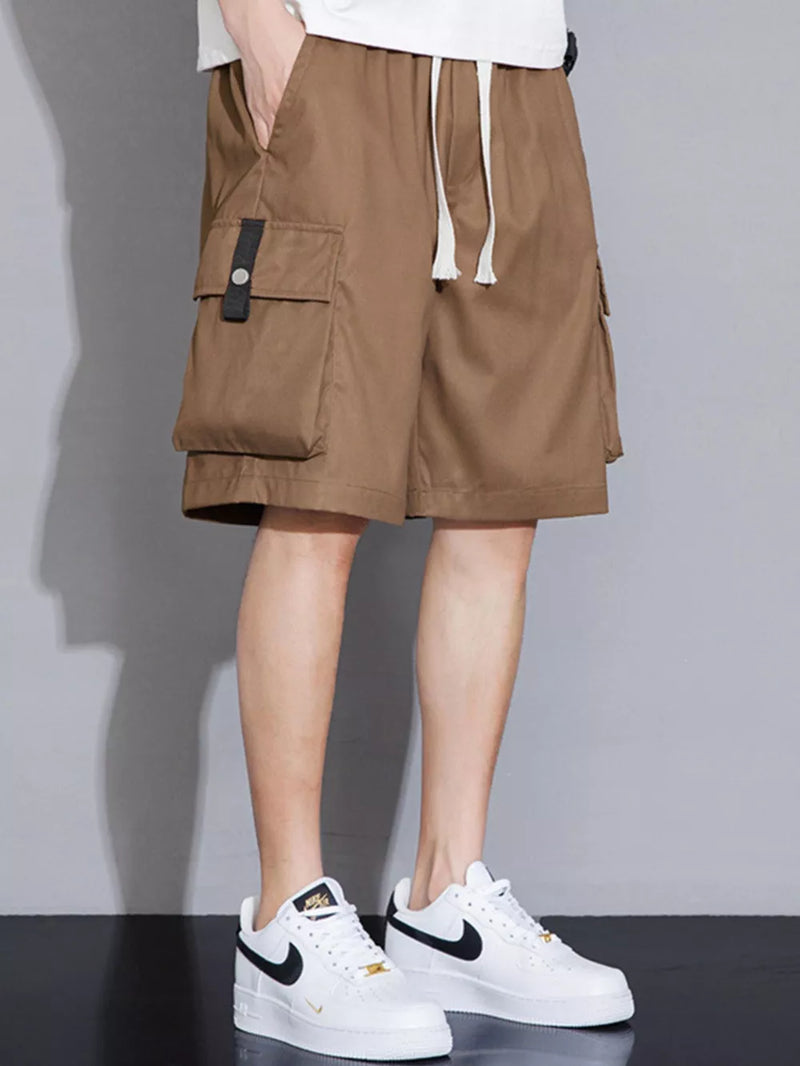 Men's Plus Size Casual Cargo Shorts with Drawstring 7
