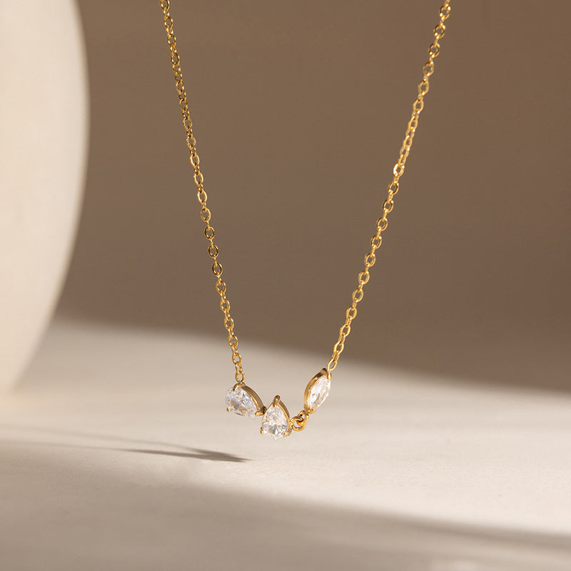 Aria French Zircon Stainless Steel Necklace — 1