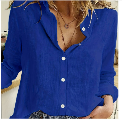 Faye Button Lapel Blouse — B25SLTHN232811U