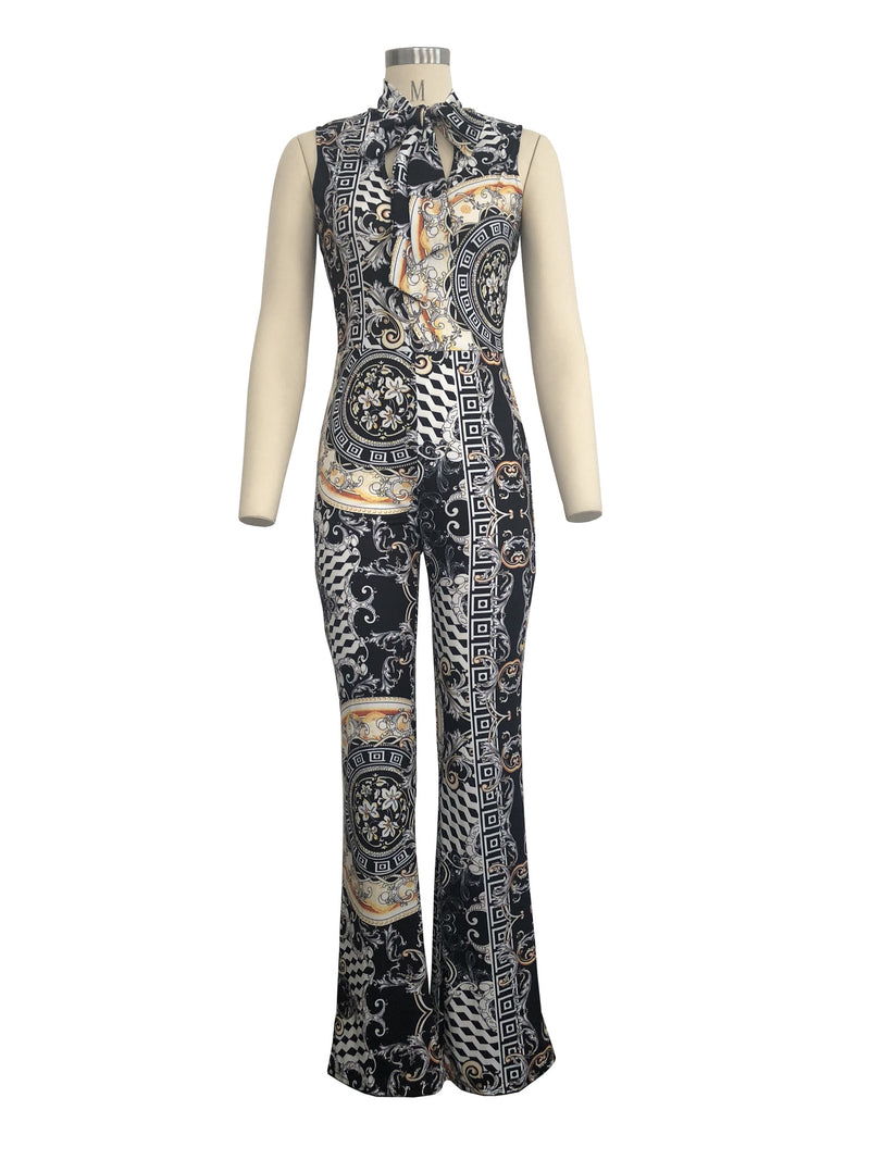 Mila Printed Sleeveless Jumpsuit
