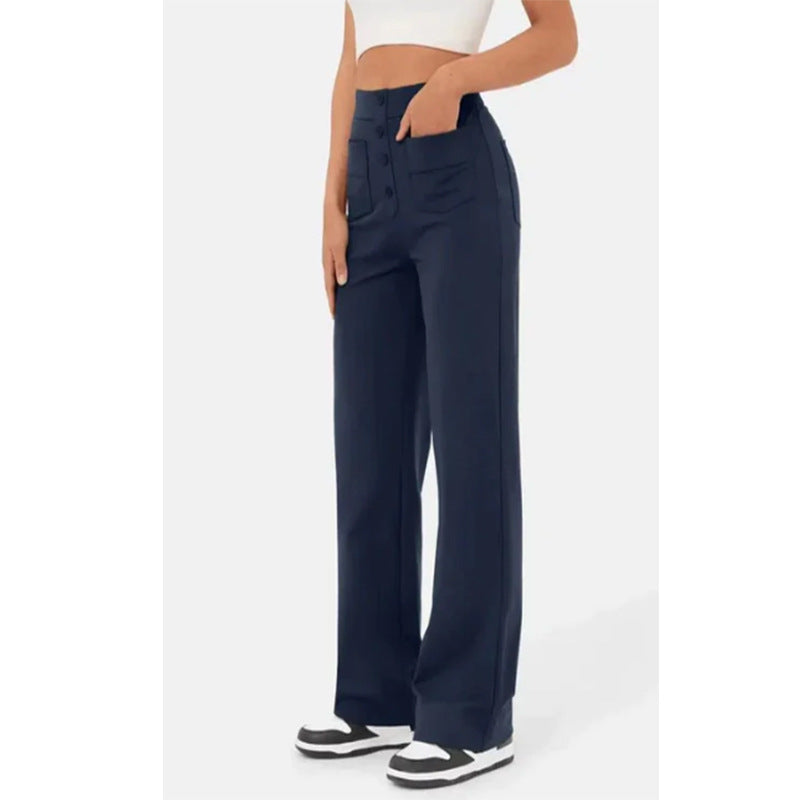 Zadie High Waist Wide Leg Pants — Dark Blue