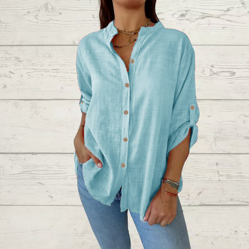 Margaux Linen Grandad Shirt 6