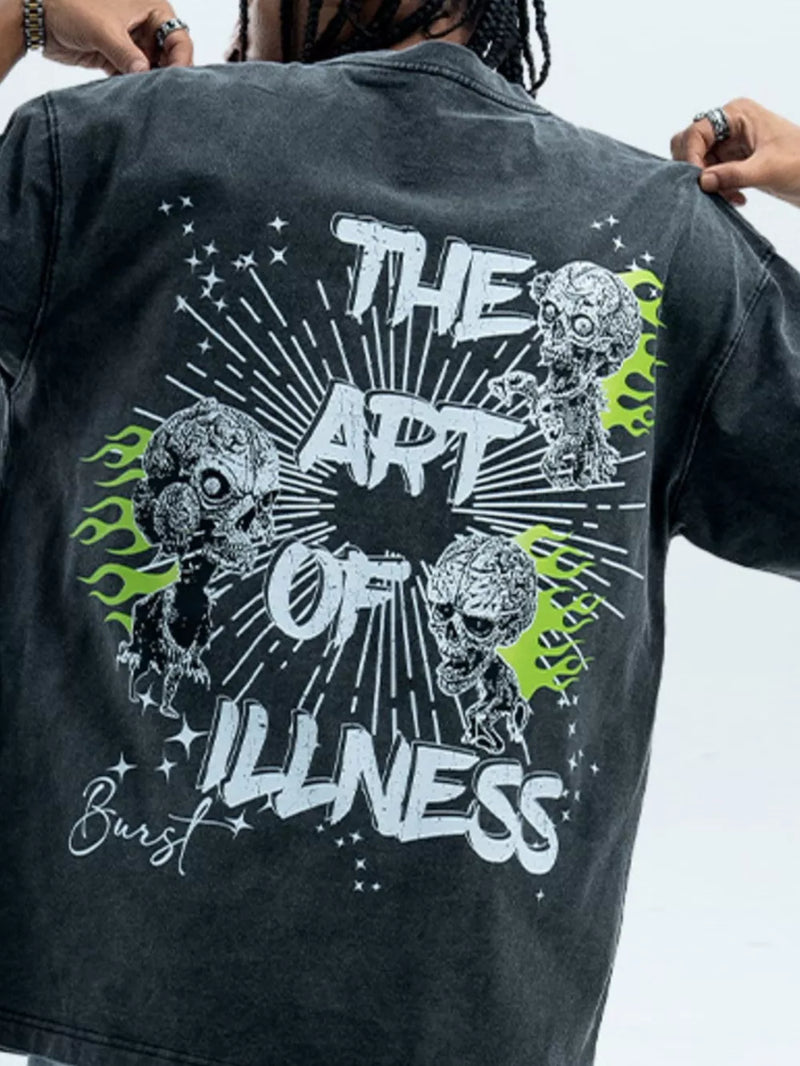 Men's Skull Graphic Round Neck Tee 4