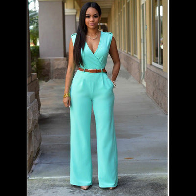 Juno Green Easy Jumpsuit — Light blue