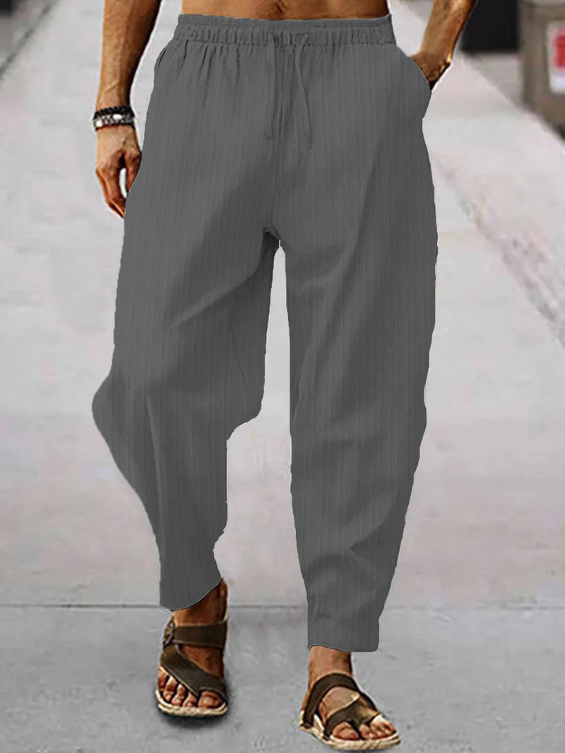 Men's Full Size Drawstring Pants with Pockets Plus Size 3