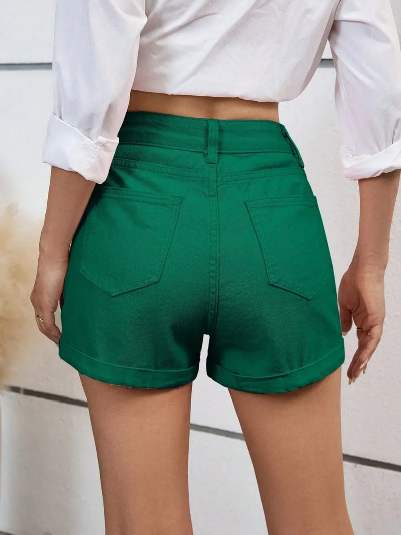 High Waist Denim Shorts 4