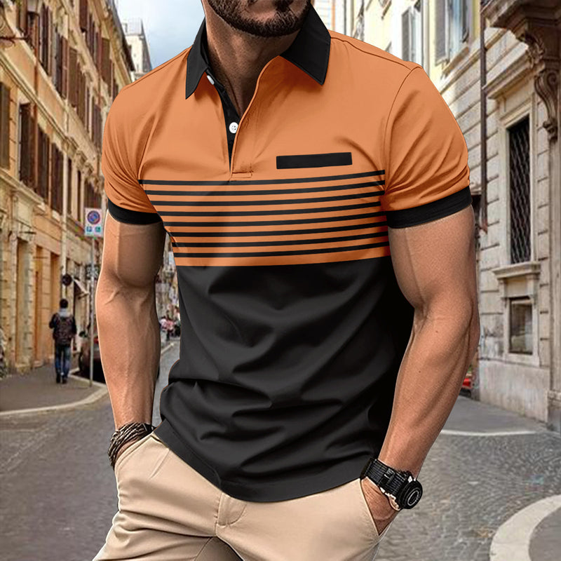 Owen Striped Chest-Pocket Shirt — Yellow