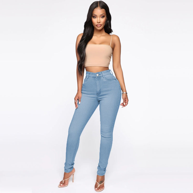Harper High-Waist Pocket Jeans — Light Blue