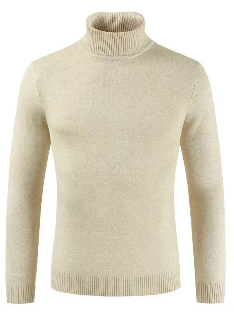 Men's Plus Size Turtleneck Long Sleeve Sweater | Hazel & June Beige