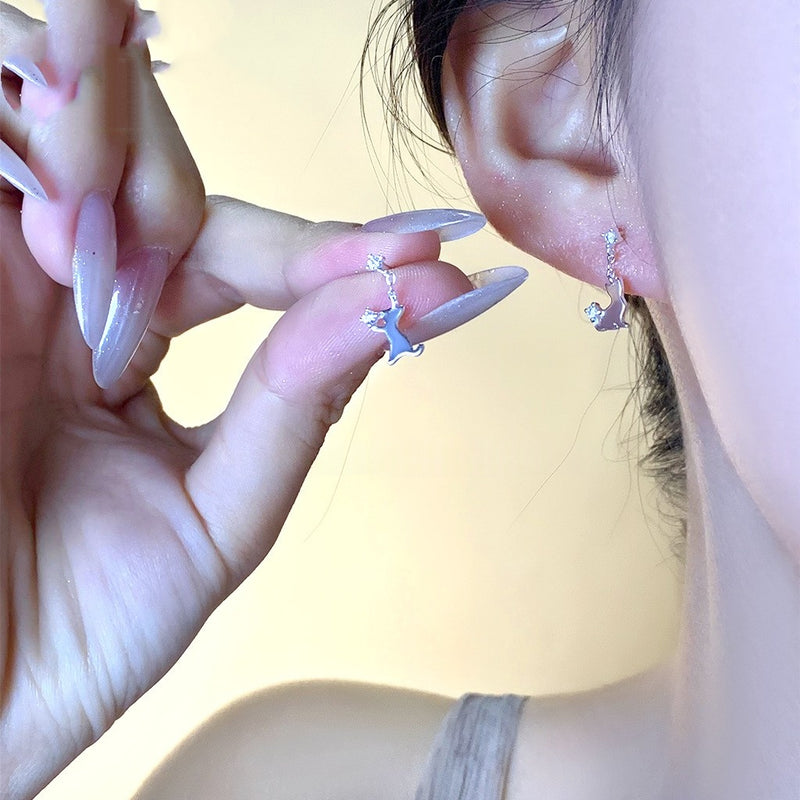 Mila Silver Kitten Studs 1