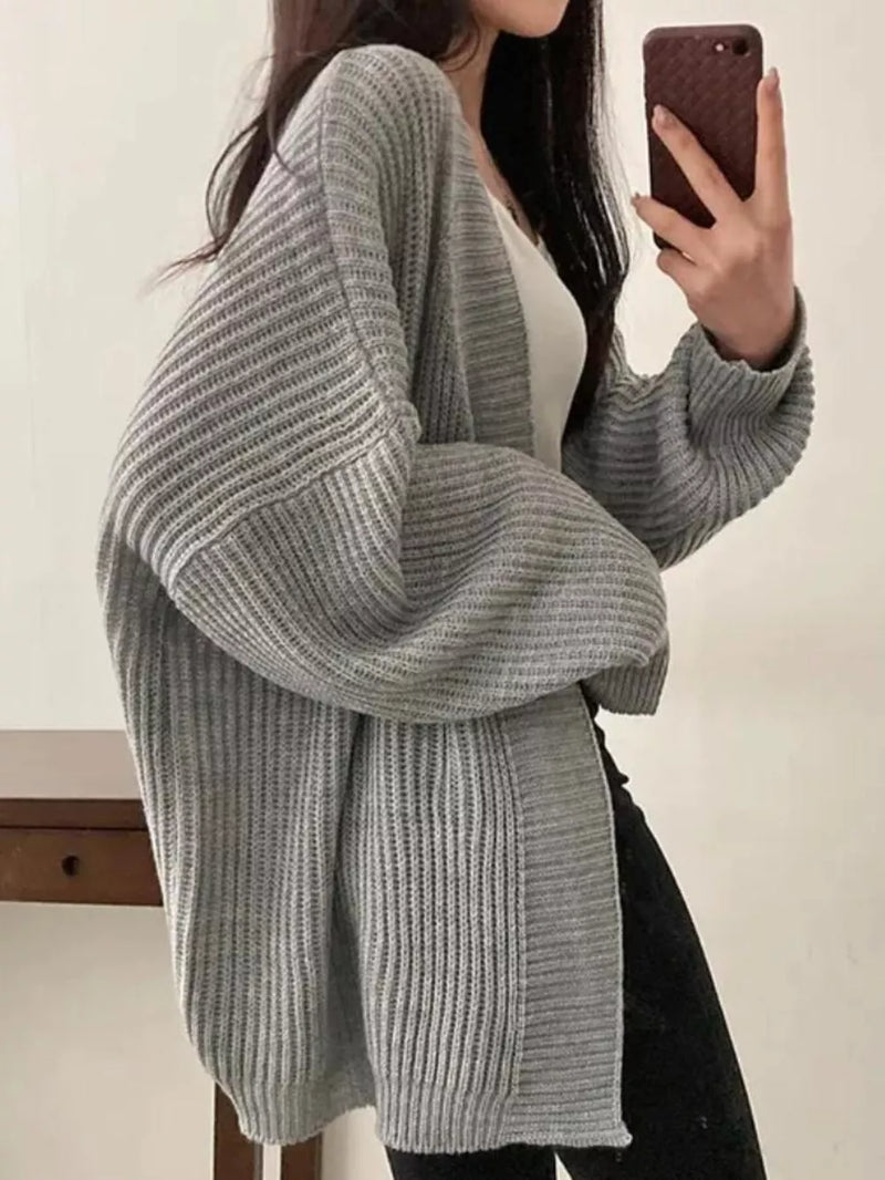 Open Front Oversized Knit Cardigan 3