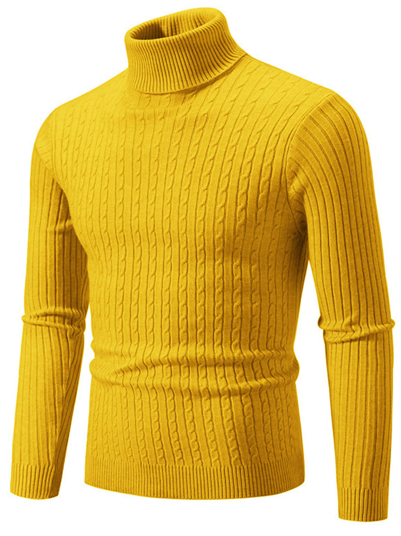 Men's Plus Size Ribbed Turtleneck Long Sleeve Sweater 6
