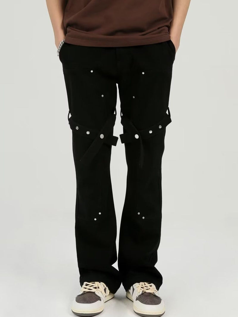 Men's Plus Size Studded Cargo Pants 1